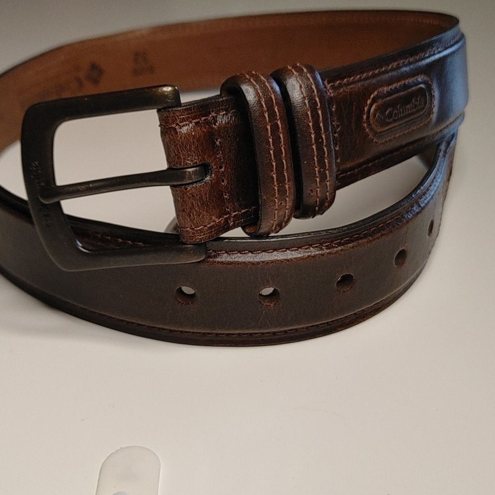 Columbia Mens 32 in. Brown Leather Belt - Picture 2 of 8